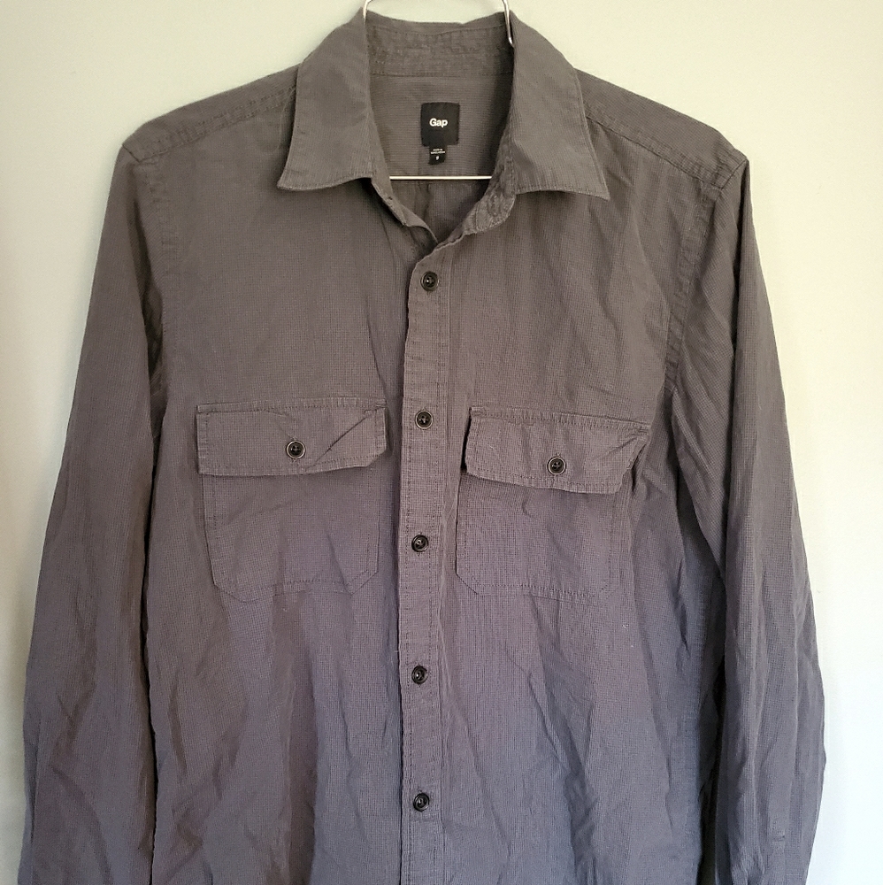 Gap Gray Checkered Button-Down - image 1